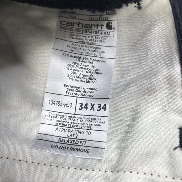 CARHARTT Flame-Resistant Pant Men 34X34 Force® Relaxed Ripstop Utility Work NWT - Picture 11 of 12